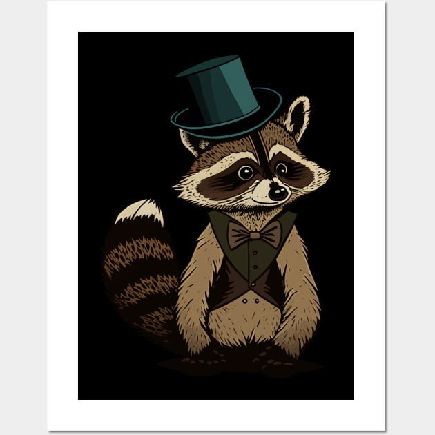 Raccoon Top Hat Wall Art by K3rst